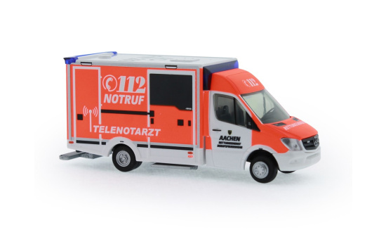 Rietze 72047 WAS Design-RTW Rettungsdienst BF Aachen, 1:87 1:87