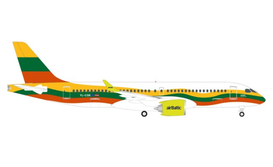 Herpa 534123 airBaltic Airbus A220-300 