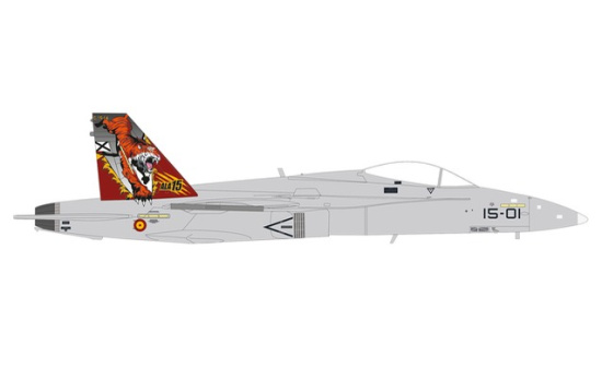 Herpa 580588 Spanish Air Force McDonnell Douglas EF-18A (F/A-18A) Hornet - Ala 15 (15th Wing), Zaragoza Air Base Tiger Meet 1:72