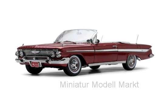 Sun Star 3410 Chevrolet Impala Convertible, metallic-dunkelrot, 1961 1:18