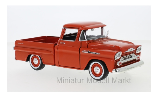 Motormax 79311Orange Chevrolet Apache Fleetside Pick Up, dunkelorange, 1958 1:24