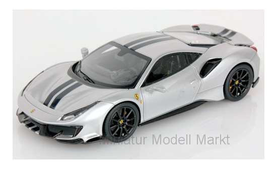 Look Smart LS488B Ferrari 488 Pista, silber/schwarz, 2018 1:43