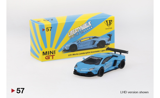 Mini GT MGT00057-L LB-WORKS Lamborghini Aventador  Light Blue (LHD) 1:64