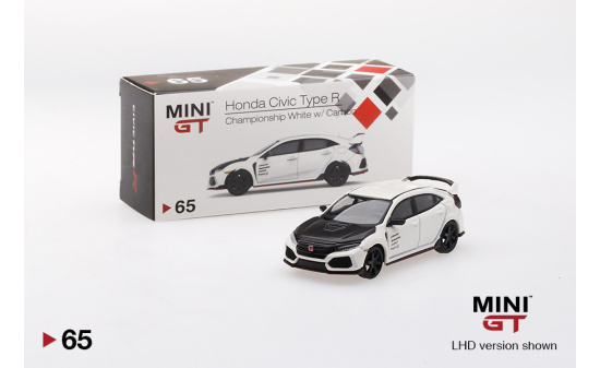 Mini GT MGT00065-L Honda Civic Type R (FK8)  Championship white w/ Carbon Kit & TE37 Wheel  (LHD) 1:64