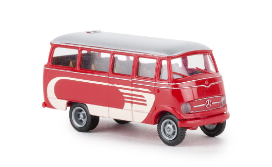 Brekina 36147 Mercedes O 319, rot/hellbeige, mit Dekor, 1955 1:87