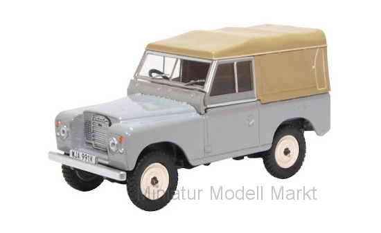 Oxford 43LR3S003 Land Rover Series III SWB Soft Top, hellgrau/dunkelbeige, RHD - Vorbestellung 1:43