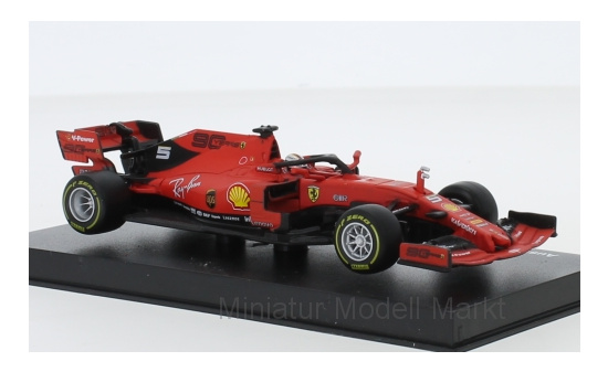 Bburago 18-36814V Ferrari SF90, No.5, Scuderia Ferrari, Formel 1, GP Australien, mit Fahrerfigur, S.Vettel, 2019 1:43