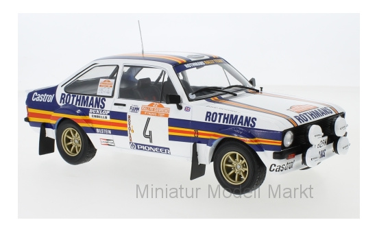 IXO 18RMC037A Ford Escort MKII RS 1800, No.4, Rothmans, Rallye WM, Rally San Remo, A.Vatanen/D.Richards, 1980 1:18