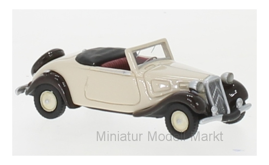 BoS-Models 87731 Citroen Traction Avant Cabriolet, hellbeige/dunkelbraun, 1936 1:87
