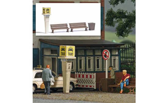 Busch 7763 M-Set: Taxisäule BRD - Vorbestellung 1:87