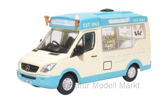 Oxford 76WM007 Whitby Mondial Ice Cream Van, RHD, Piccadilly Whip 1:76