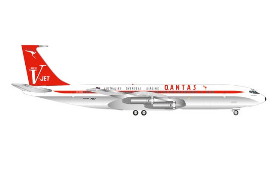 Herpa 534154 Qantas Boeing 707-320C V-Jet- Centenary Series 