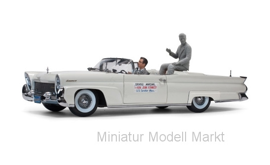 Sun Star 4707 Lincoln Continental Mk III Convertible, metallic-hellgrau, John F.Kennedy in Oregon, 1960, mit 2 Figuren, 1958 1:18