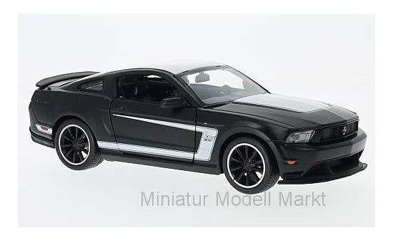 Maisto 531269M-BLACK Ford Mustang Boss 302, matt-schwarz/weiss 1:24