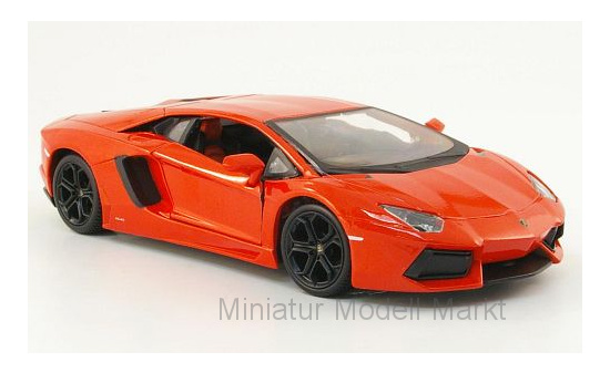 Maisto 531210ORANGE Lamborghini Aventador LP700-4, metallic-dunkelorange, 2011 1:24