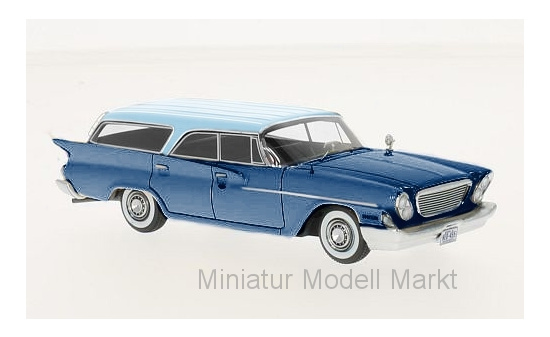 Neo 46456 Chrysler Newport Wagon, metallic-blau/metallic-hellblau, ohne Vitrine, 1961 - Vorbestellung 1:43