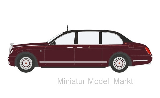 Oxford OXF76BSL001 Bentley State Limousine - dunkelrot , schwarz - Queen Elizabeth II. 1:76
