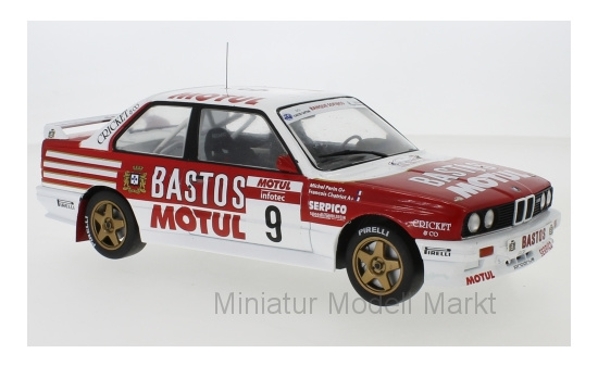 IXO 18RMC040B BMW M3 (E30), No.9, Bastos, Rallye WM, Tour de Corse, F.Chatriot/M.Perin, 1988 1:18