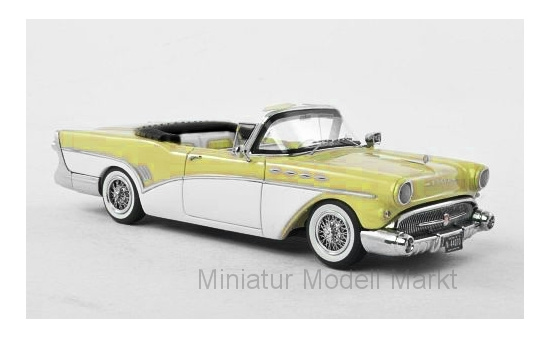 Neo 44072 Buick Roadmaster Convertible, hellgelb/weiss, 1957 1:43