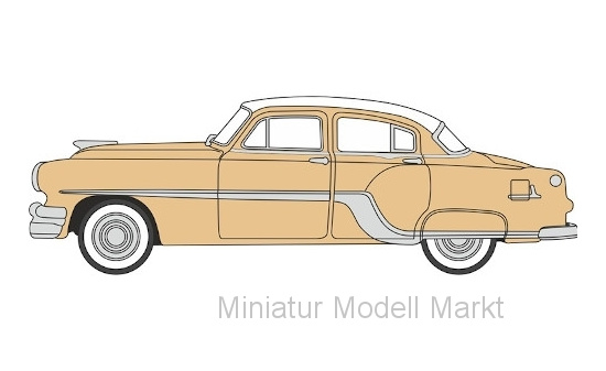 Oxford 87PC54002 Pontiac Chieftain 4-Door, beige/weiss, 1954 1:87