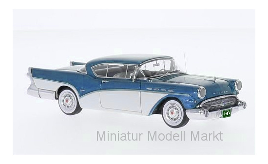 Neo 44074 Buick Roadmaster Hardtop Coupe, metallic-blau/weiss, 1957 1:43