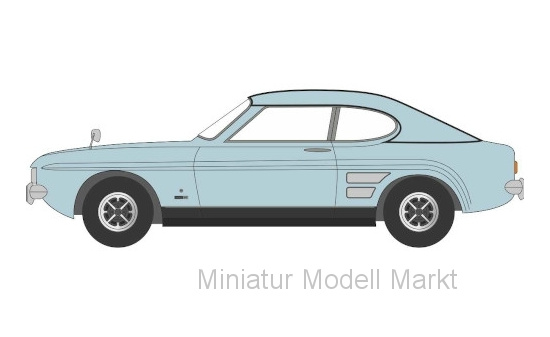 Oxford 76CP004 Ford Capri MkI, metallic-hellblau/schwarz, RHD - Vorbestellung 1:76