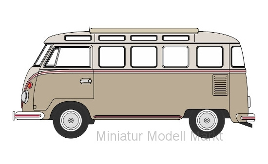 Oxford 76VWS009 VW T1 Samba Bus, beige/grau - Vorbestellung 1:76