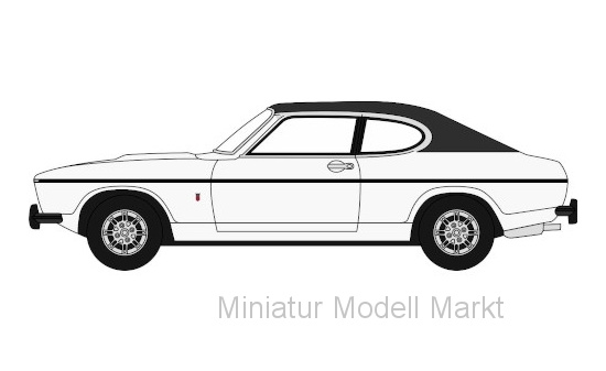 Oxford 76CPR003 Ford Capri MkII, weiss/matt-schwarz, RHD, 1974 1:76