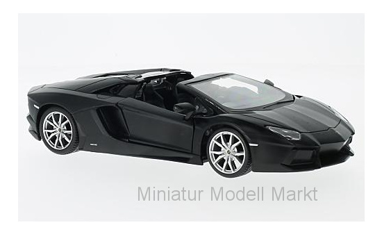 Maisto 531504M-BLACK Lamborghini Aventator LP 700-4 Roadster, matt-schwarz 1:24