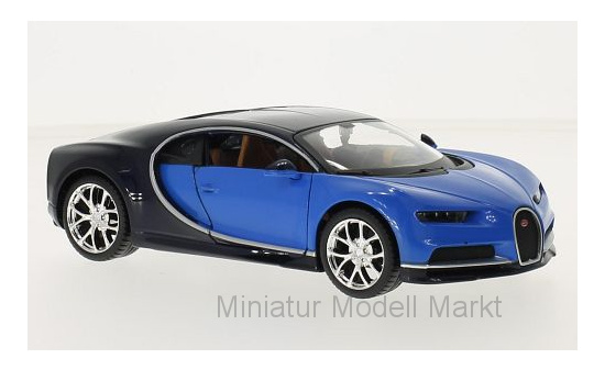 Maisto 31514BLUE Bugatti Chiron, blau/dunkelblau, 2016 1:24