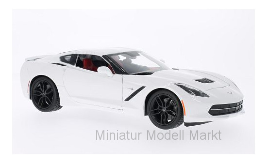 Maisto 31677WHITE Chevrolet Corvette Stingray Z51 (C7) , weiss, 2014 1:18