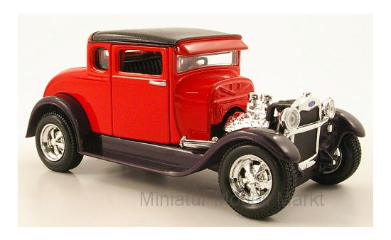 Maisto 31201RED Ford Model A Hot Rod, rot/schwarz, ohne Vitrine, 1929 1:24