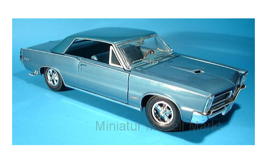 Maisto 31885BLUE Pontiac GTO, metallic-blau/matt-schwarz, ohne Vitrine, 1965 1:18