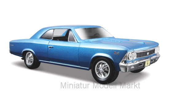Maisto 31960BLUE Chevrolet Chevelle SS 396, metallic-blau, ohne Vitrine, 1966 1:24