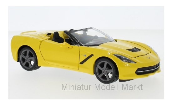 Maisto 31501YELLOW Chevrolet Corvette Stingray (C7) Convertible, gelb, 2014 1:24