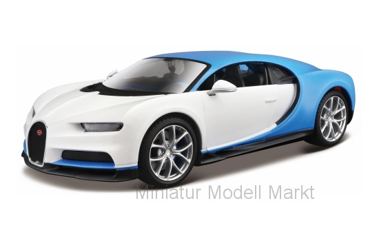 Maisto 32509WHITE Bugatti Chiron, weiss/blau 1:24