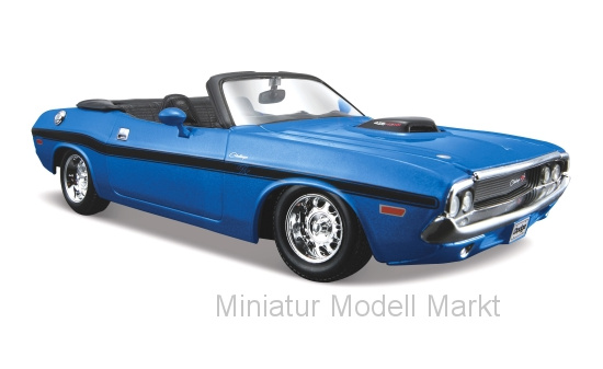 Maisto 31264BLUE Dodge Challenger R/T Convertible, metallic-blau, 1970 1:24
