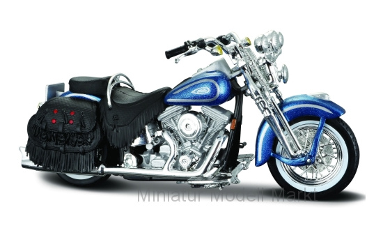 Maisto 20-16948BLUE Harley Davidson FLSTS Heritage Softail Springer, blau, 1999 1:18