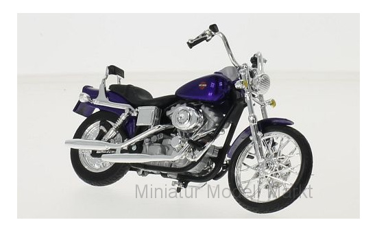 Maisto 20-15967VIOLET Harley Davidson FXDWG Dyna Wide Glide, metallic-dunkelviolett, 2001 1:18