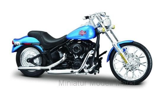 Maisto 20-17086BLUE Harley Davidson FXSTB Night Train, metallic-blau, 2002 1:18