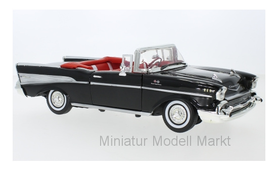 Motormax 73175BLACK Chevrolet Bel Air Convertible, schwarz, 1957 1:18