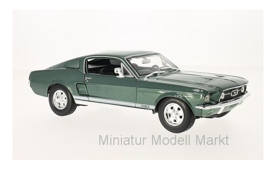 Maisto 31166GREEN Ford Mustang GTA Fastback, metallic-dunkelgrün, 1967 1:18