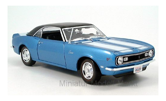 Maisto 31685BLUE Chevrolet Camaro Z28, metallic-blau, ohne Vitrine, 1968 1:18