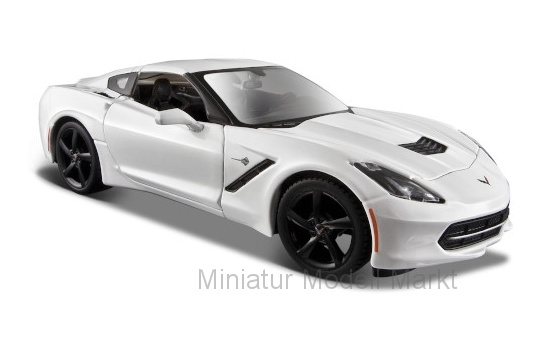 Maisto 31505WHITE Chevrolet Corvette Stingray (C7), weiss, 2014 1:24