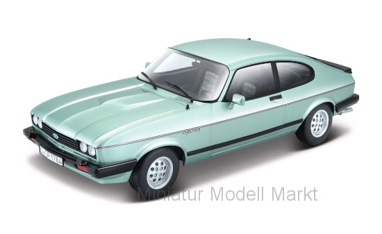 Bburago 18-21093GREEN Ford Capri MK III 2.8 Injection, metallic-hellgrün, 1982 1:24