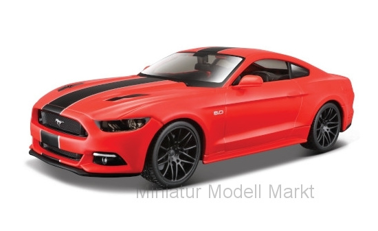 Maisto 31369RED Ford Mustang GT, hellrot/schwarz, 2015 1:24