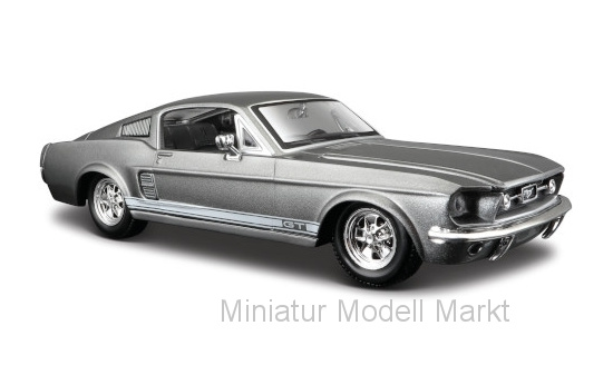 Maisto 31260GREY Ford Mustang GT, metallic-grau, 1967 1:24