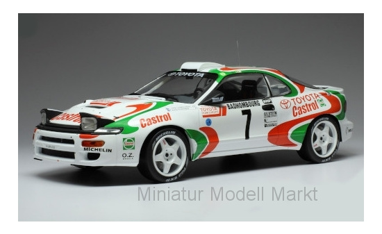 IXO 18RMC041B Toyota Celica Turbo 4WD (ST185), No.7, Castrol, Rallye WM, Rallye Monte Carlo, J.Kankkunen/J.Piironen, 1993 1:18