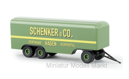 Brekina 55297 Anhänger 3achs Koffer, Schenker Hagen, 1955 1:87