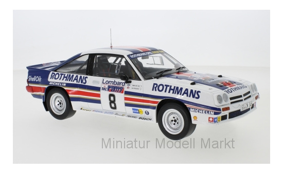 IXO 18RMC038A Opel Manta 400, No.8, Rothmans Opel Rally Team, Rothmans, Rallye WM, RAC Rallye, J.McRae/I.Grindrod, 1983 1:18